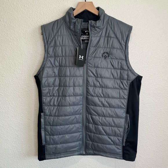 NWT Under Armour Storm Vest Men's Large Black Insulated Puffer Vest Logo Casual - Picture 1 of 10
